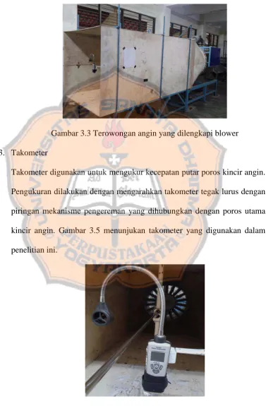 Gambar 3.3 Terowongan angin yang dilengkapi blower 