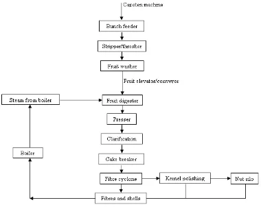 Figure 1. Schematic representation of the FFB processing at the mill [6] 