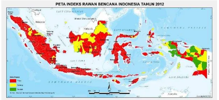 Gambar 1. Peta Indeks Rawan Bencana Indonesia
