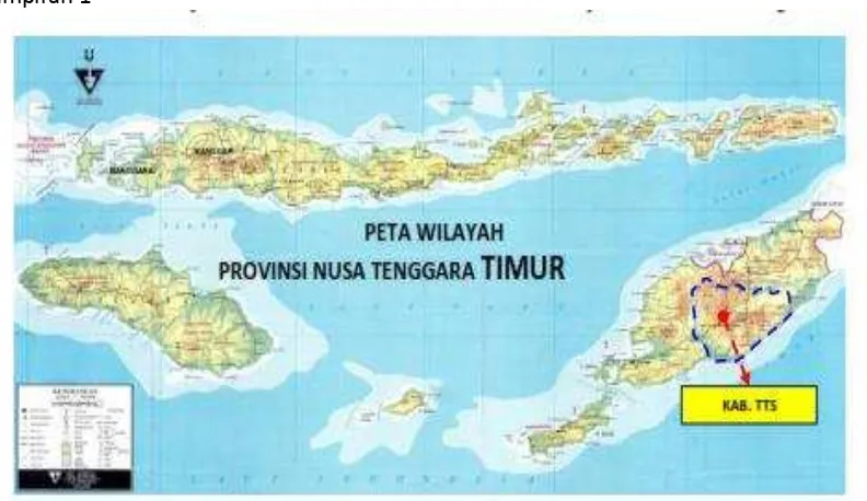 Gambar 1 Peta Bencana Kekeringan di Kabupaten Timor Tengah SelatanGambar 1 Peta Bencana Kekeringan di Kabupaten Timor Tengah SelatanProvinsi Nusa Tenggara TimurProvinsi Nusa Tenggara TimurGambar 1 Peta Bencana Kekeringan di Kabupaten Timor Tengah SelatanProvinsi Nusa Tenggara Timur