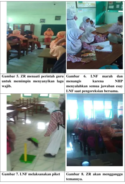 Gambar 5. ZR menaati perintah guru 