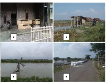 Gambar 3. Kerajinan Mebel Masyarakat Kedung (a), Mata PencaharianMasyarakat Kedung (b), Usaha Tambak Garam di Desa Kalianyar (c dan d)