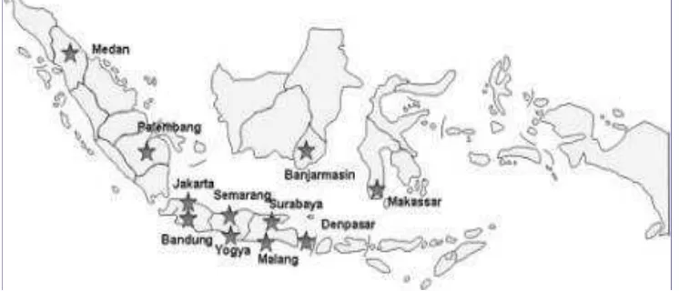 Gambar 5.  Peta lokasi 11 MBDC yang tersebar diseluuh Indonesia 