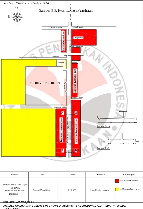 Gambar 3.3. Peta  Lokasi Penelitian Jalan Doktor Wahidin