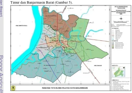 Gambar 5. Peta Administrasi Kota Banjarmasin (Sumber : RTRW Kota 