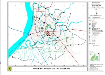 Gambar 6. Peta Struktur Ruang Kota Banjarmasin (Sumber: RTRW Kota 