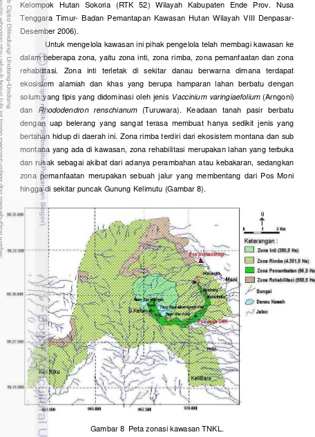 Gambar 8 Peta zonasi kawasan TNKL.