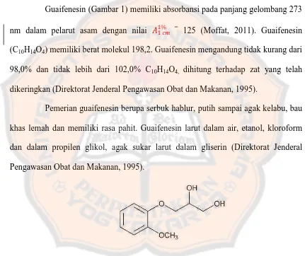 Gambar 1. Struktur Guaifenesin 