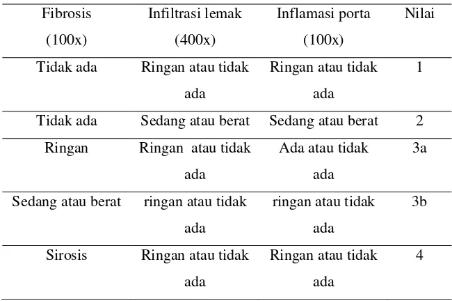Tabel 3.1 Klasifikasi Roenigk 