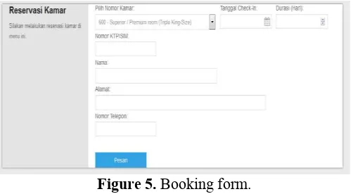 Figure 5. Booking form. 