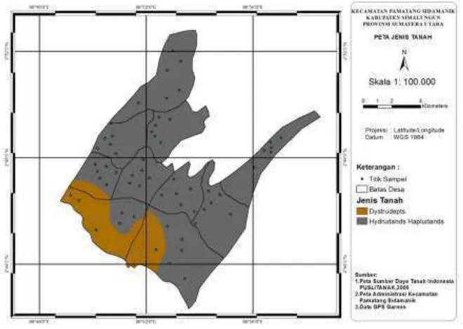Gambar 2. Peta Titik Pengambilan Sampel Tanah 