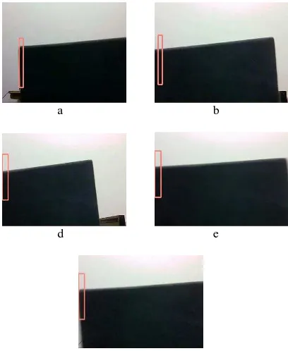 Gambar 7 : Kotak Hitam            f – frame 12 (a), 35 (b), 55 (c), 75 (d), 81 