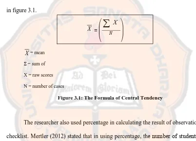 Figure 3.1: The Formula of Central Tendency 
