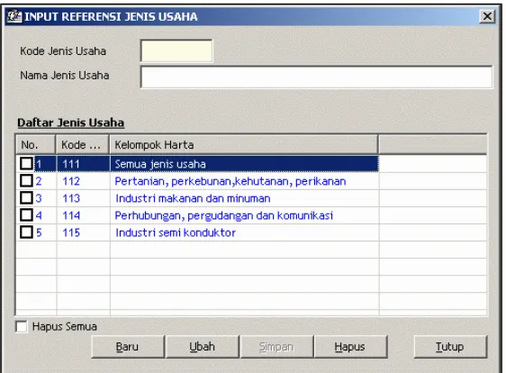 GAMBAR 32. Tampilan form Input Referensi Jenis Harta