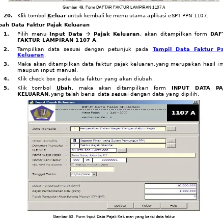 Gambar 50. Form Input Data Pajak Keluaran yang berisi data faktur