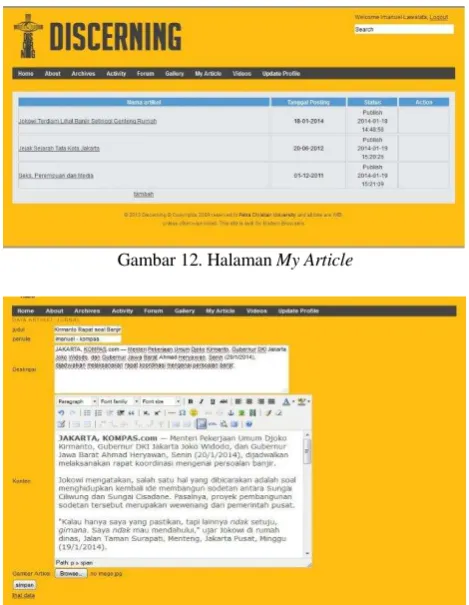 Gambar 12. Halaman My Article 
