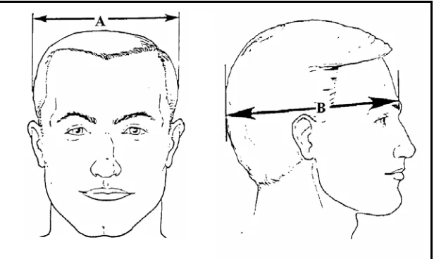 Gambar 2. (A) Lebar kepala, (B) Panjang kepala 22 