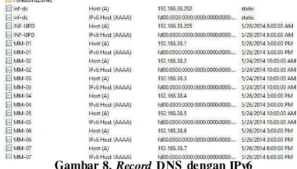 Gambar 8. Record DNS dengan IPv6 