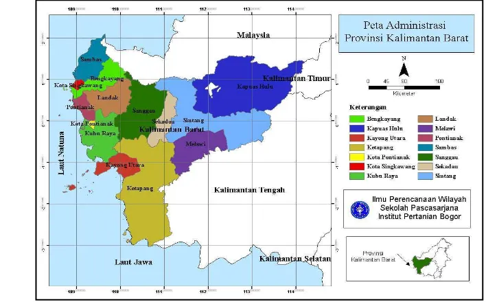 Gambar 8 Peta Administrasi Provinsi Kalimantan Barat. 
