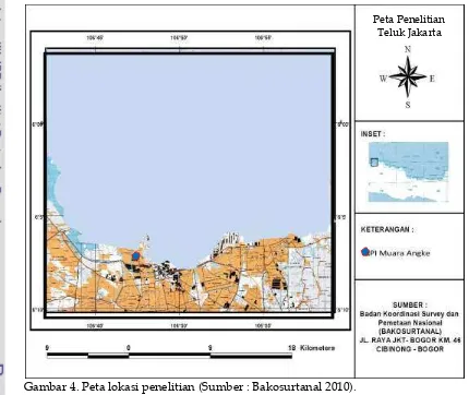 Gambar 4. Peta lokasi penelitian (Sumber : Bakosurtanal 2010).  