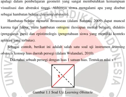 Gambar 1.1 Soal Uji Learning Obstacle 