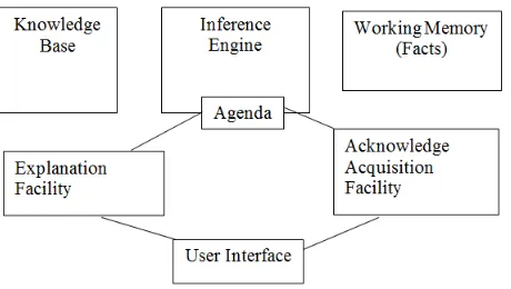 Gambar 2 Komponen-komponen utama Sistem Pakar Sumber : Giarratano & Riley (2005, p.29) 