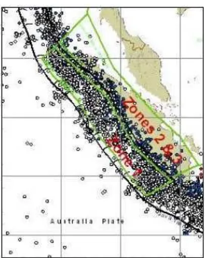 Gambar 1.3 . Seismisitas di sekitar Pulau Sumatra dari tahun 1964 sampai tahun 2000 [ 7 ] 