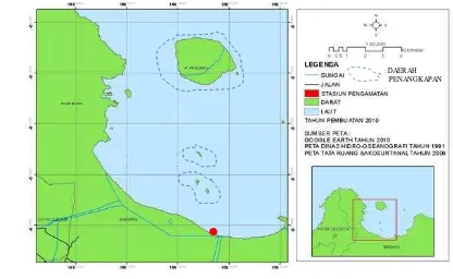 Gambar 4. Peta daerah penangkapan ikan tembang di Teluk Banten 
