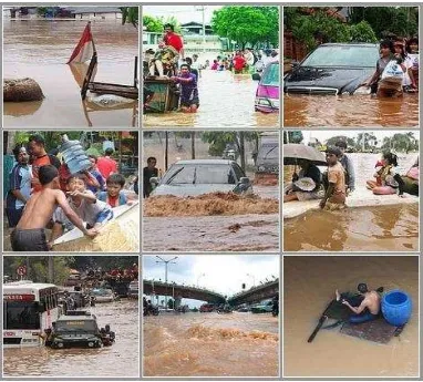 Gambar 2. Banjir (Dampak Kesalahan Pengelolaan Lingkungan) 