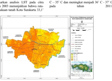 Gambar.3. Peta Indeks Kerapatan Vegetasi Kota Surakarta Tahun 2011 Sumber : analisis NDVI, 2016 