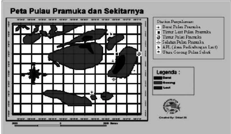Gambar 1. Peta Perairan di sekitar Pulau Pramuka 