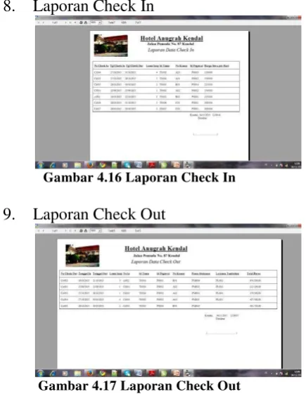 Gambar 4.16 Laporan Check In 