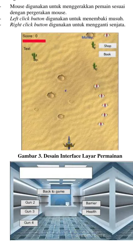 Gambar 3. Desain Interface Layar Permainan