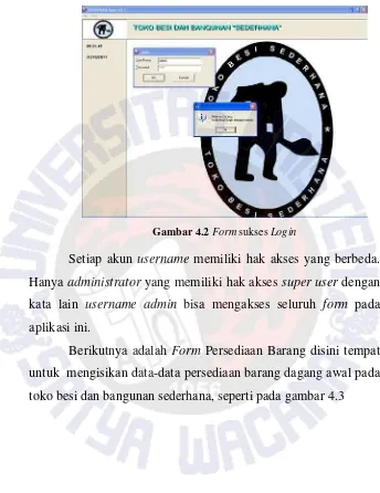 Gambar 4.2 Form sukses Login 