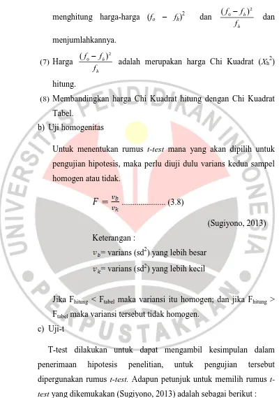 b)Tabel.  Uji homogenitas  