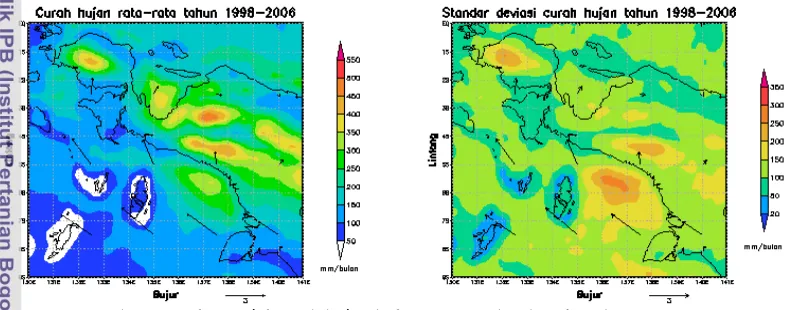 Gambar 17 Pola spasial curah hujan bulanan Papua berdasarkan data GSMaP.