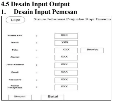 Gambar 4.9 : Desain Input Pendaftar 
