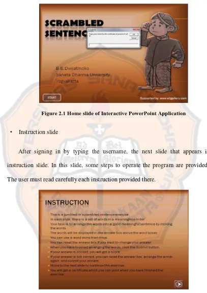 Figure 2.1 Home slide of Interactive PowerPoint Application