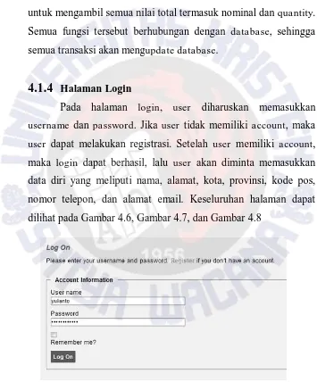 Gambar 4.6 Tampilan halaman Login User 