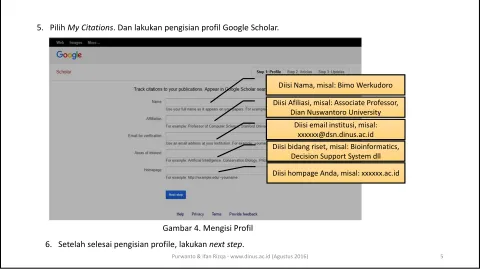 Gambar 4. Mengisi Profil