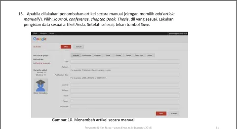 Gambar 10. Menambah artikel secara manual