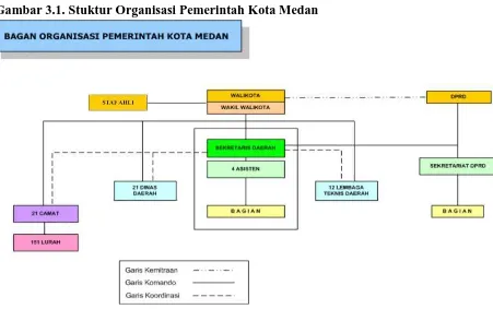 Gambar 3.1. Stuktur Organisasi Pemerintah Kota Medan   