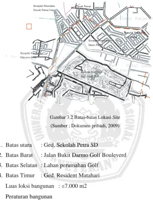 Gambar 3.2 Batas-batas Lokasi Site 