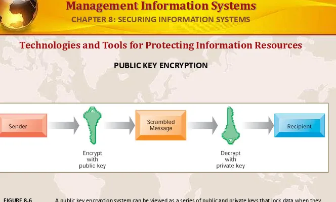 FIGURE 8-6A public key encryption system can be viewed as a series of public and private keys that lock data when they 