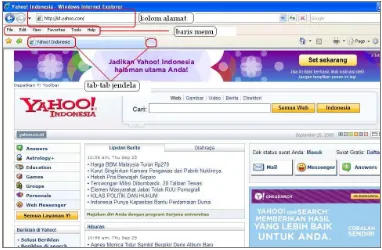 Gambar 2  Tampilan browser saat mengakses situs Yahoo! Indonesia (http:/ / id.yahoo.com/ )  