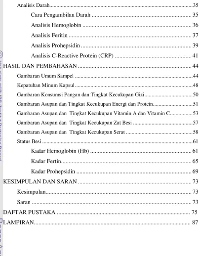 Gambaran Umum Sampel ..................................................................................