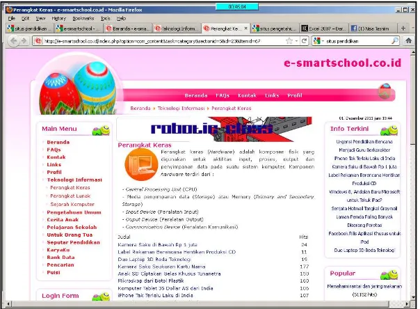 Gambar 2. Halaman Depan Situs e-smartshool.co.id 