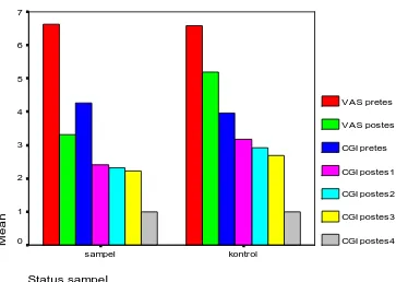 Grafik 1. Perbandingan Rerata Skor VAS dan Rerata Skor Masing-masing Butir- 