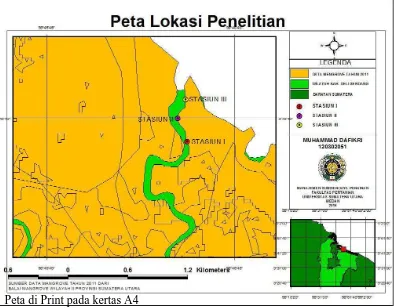 Gambar 3. Letak Lokasi Penelitian di Kawasan Ekosistem Mangrove Percut Sei    Tuan Kabupaten Deli Serdang Provinsi Sumatera Utara