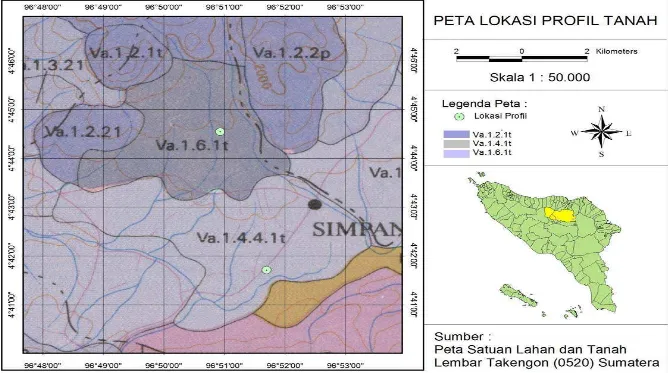 Gambar 2. Peta Lokasi Profil Tanah